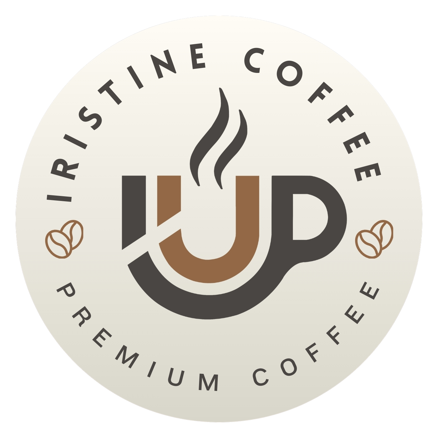 green minimalist coffee label circle sticker